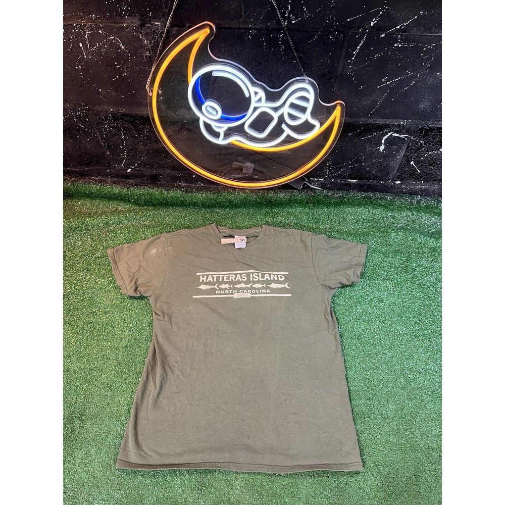 Delta Pro Green T-Shirt Heathered Hatteras Island Surfing Beach Skater Men's MD‎
